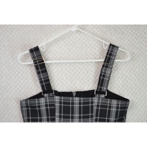 Forever 21 Women's Medium Black Plaid Jumper Dress Y2K School Girl Academia Prep - Picture 10 of 15